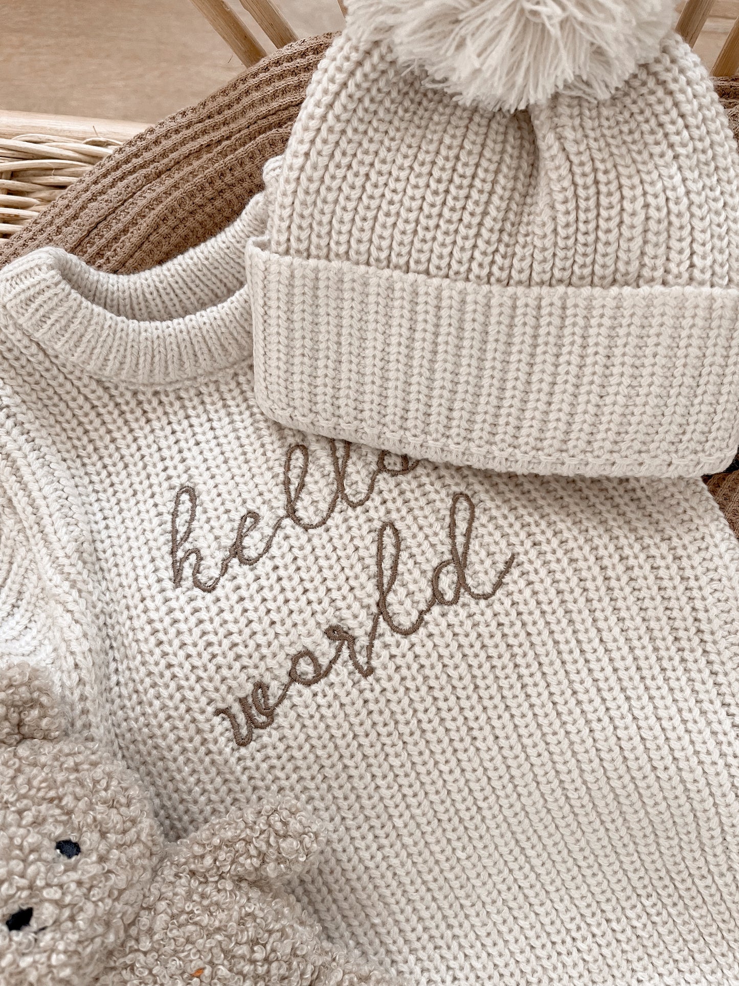 Newborn knit Set Sand