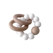 Load image into Gallery viewer, Teething Rattle Ring white