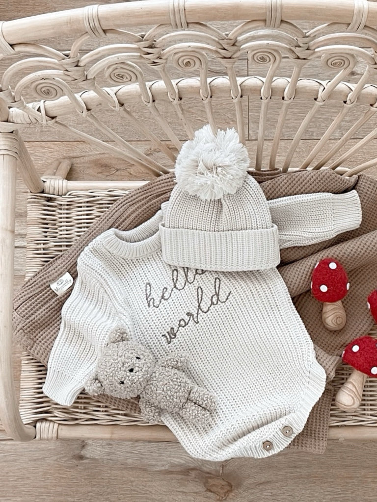 Newborn knit Set Sand