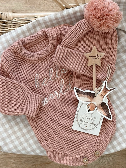 Newborn Knit set Pink