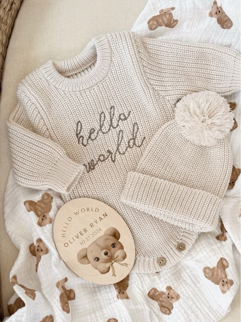 Newborn knit Set Sand