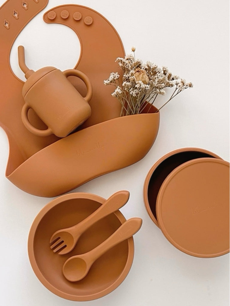 Set Silicone Baby Mealtime Cinnamon