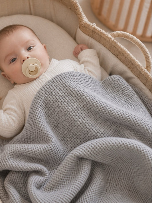 Waffle Baby Blanket Grey