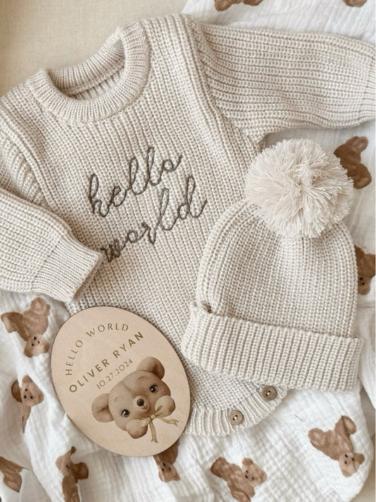 Teddy Baby Name Plaque