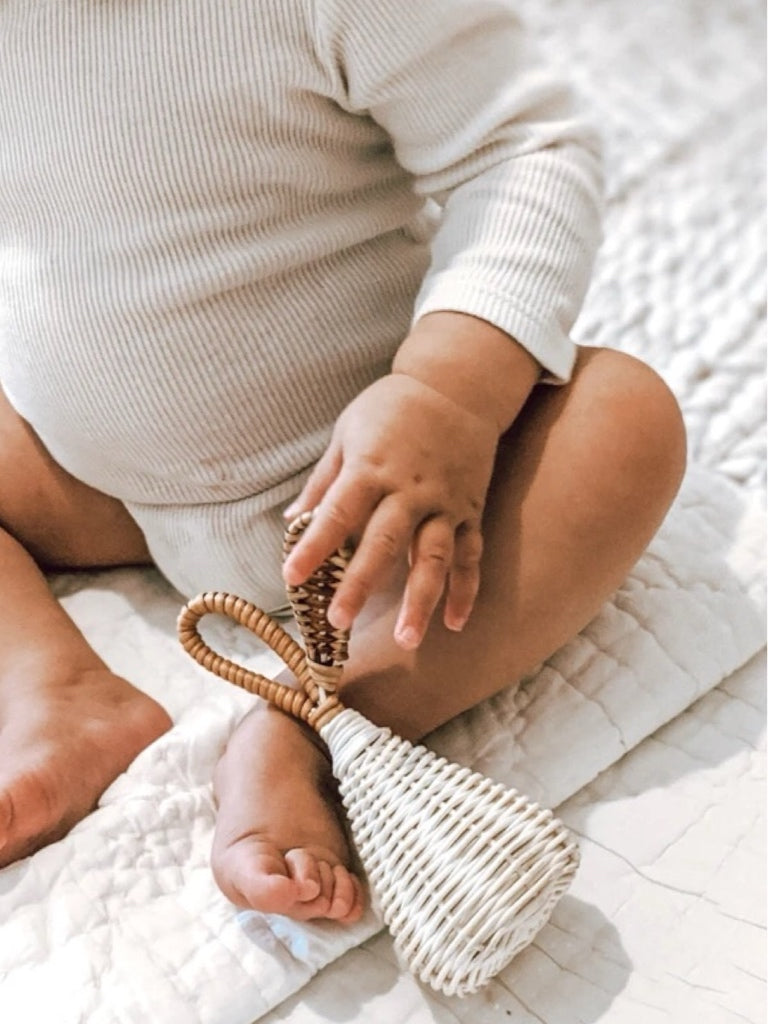 Rattan Pear Baby Rattle