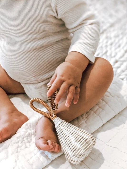 Rattan Pear Baby Rattle