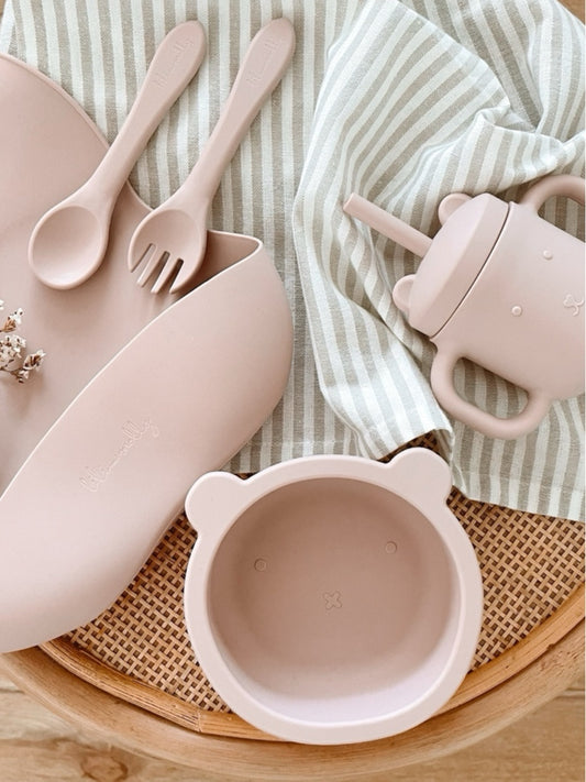 Silicone Set Spoon|Fork velvet pink