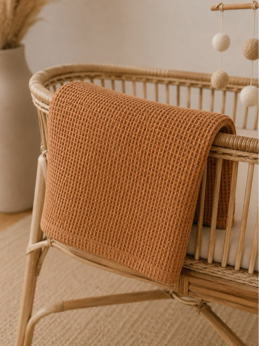 Waffle Baby Blanket Cinnamon