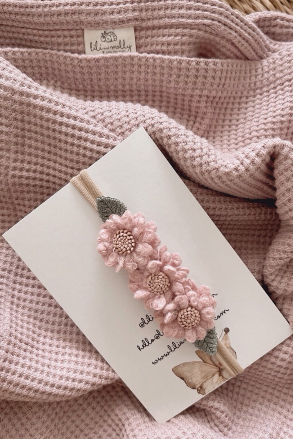 Vintage Floral Headband Pink