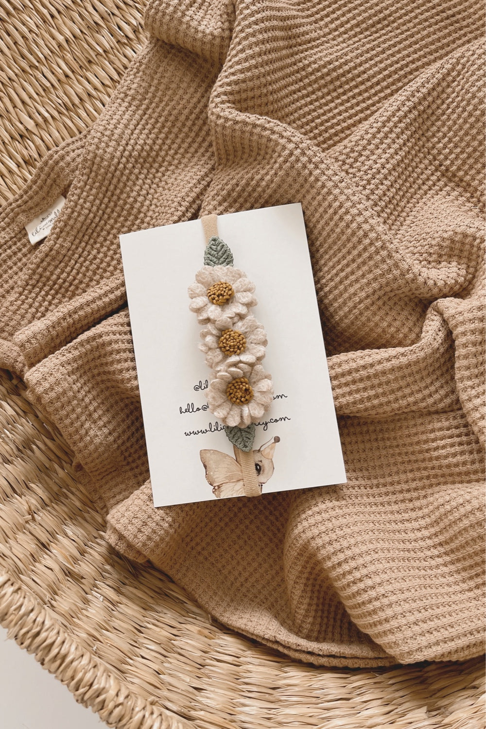 Vintage Floral Headband Sand