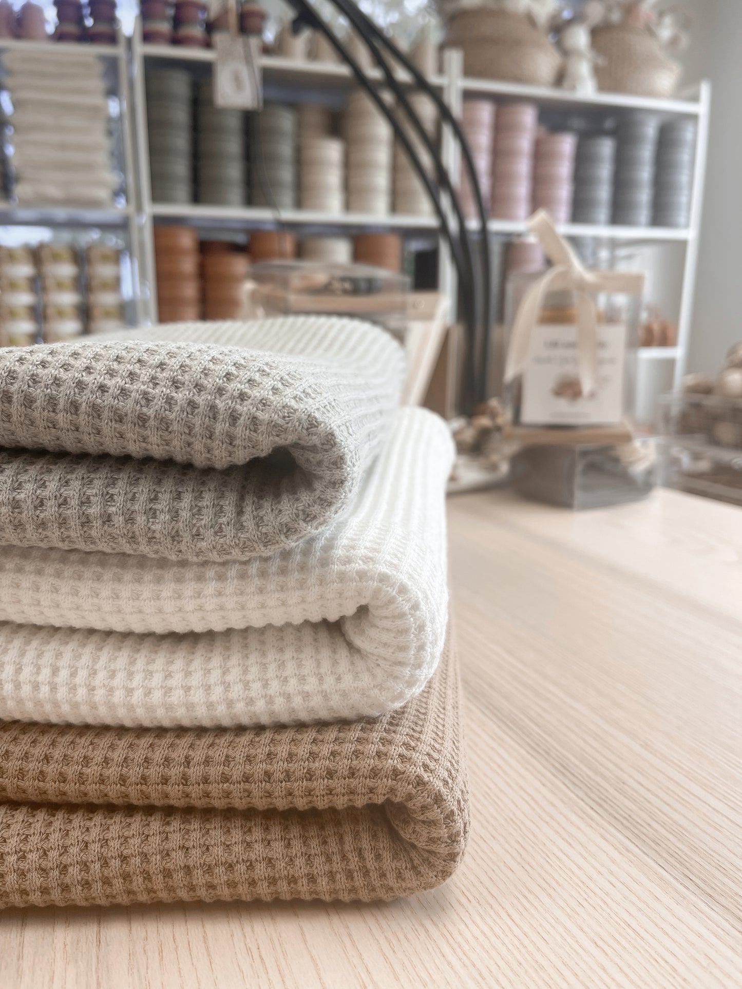 Waffle Baby Blanket Grey