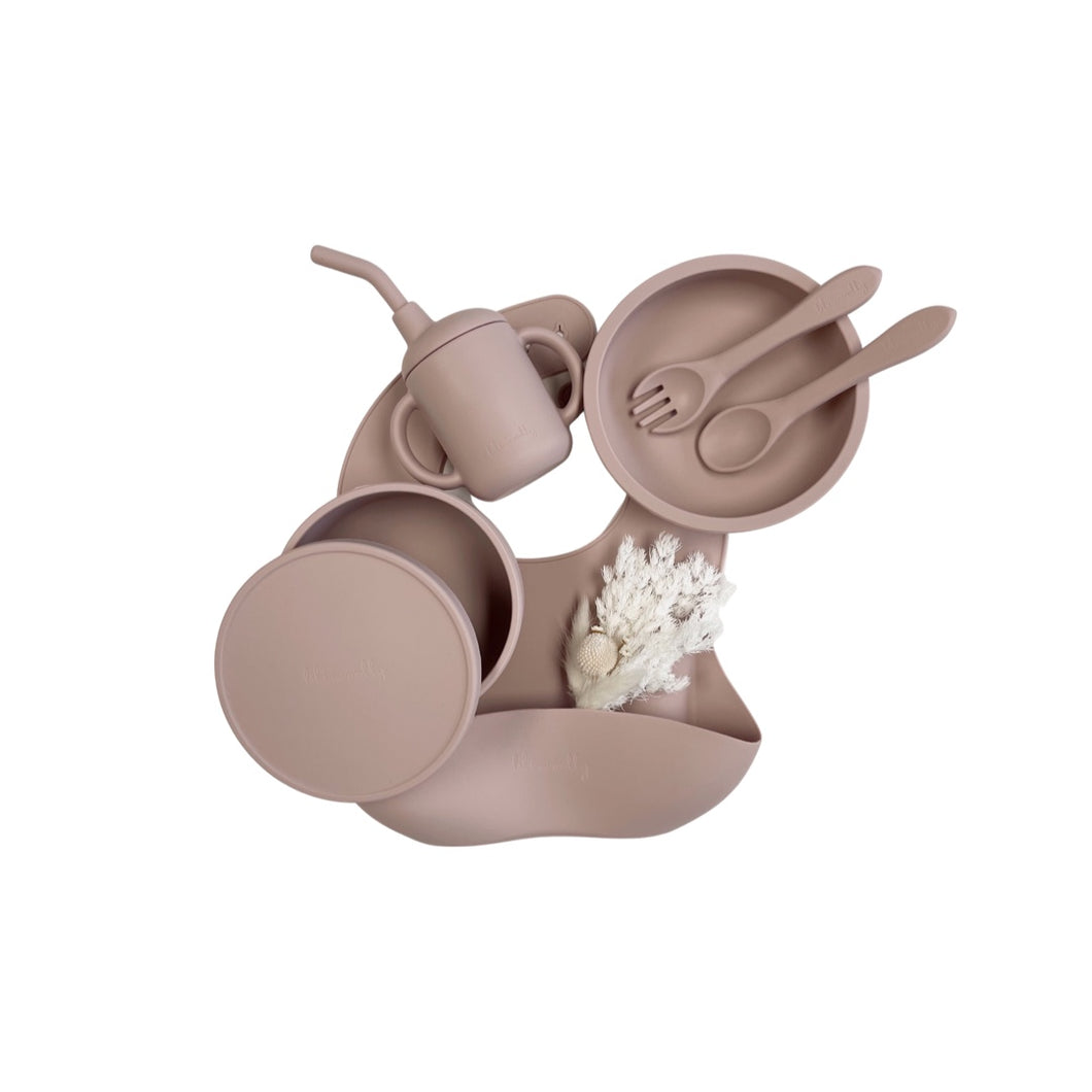 Set Silicone Baby Mealtime Velvet Pink