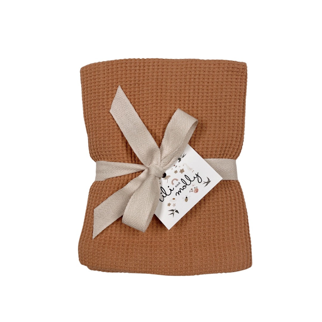 Waffle Baby Blanket Cinnamon