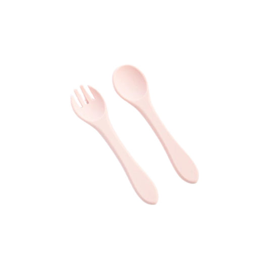 Silicone Set Spoon|Fork velvet pink