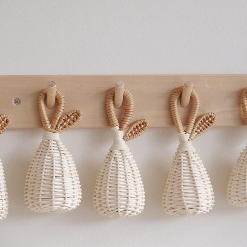 Rattan Pear Baby Rattle
