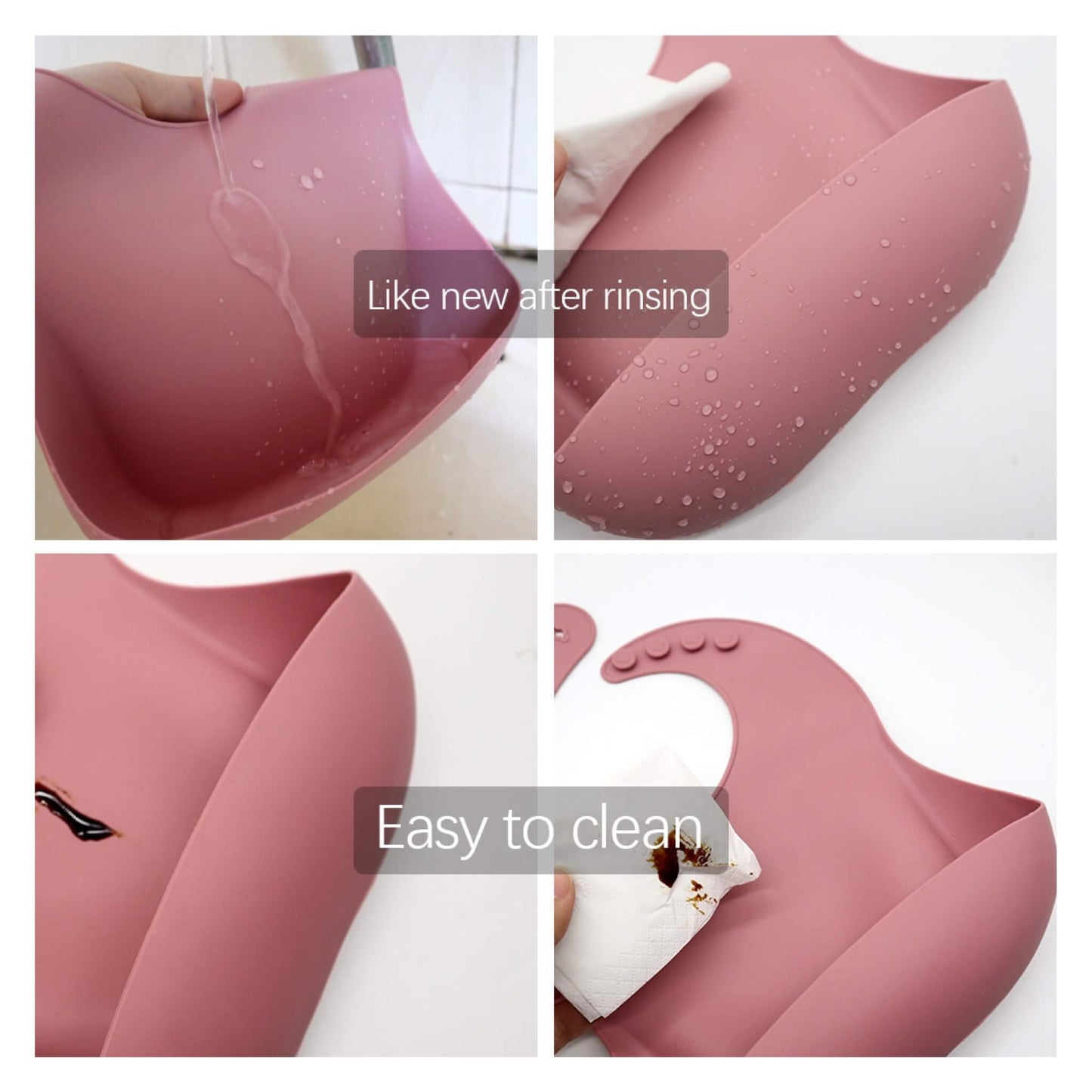 Silicone Baby Bibs velvet pink