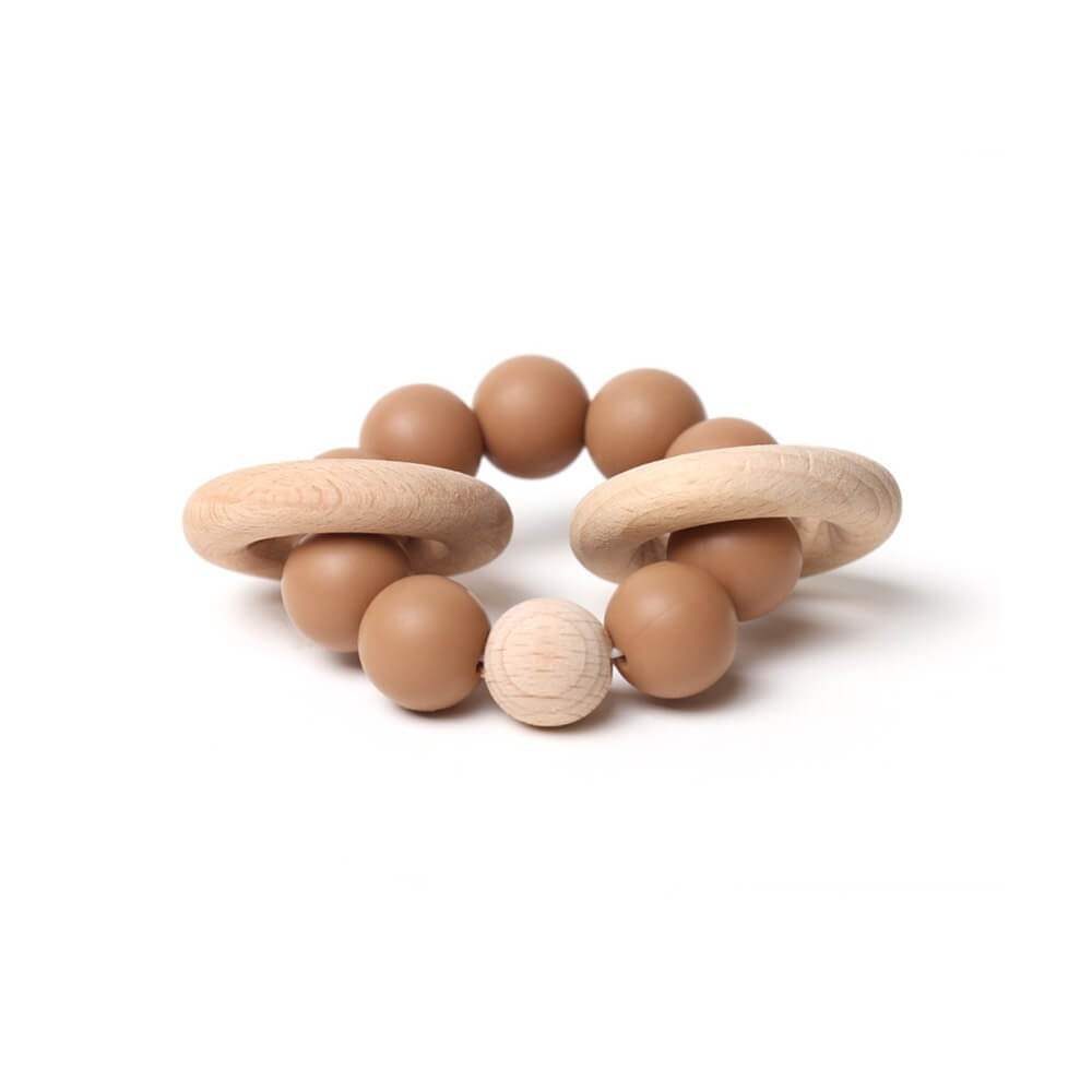 Teething Rattle Ring cinnamon