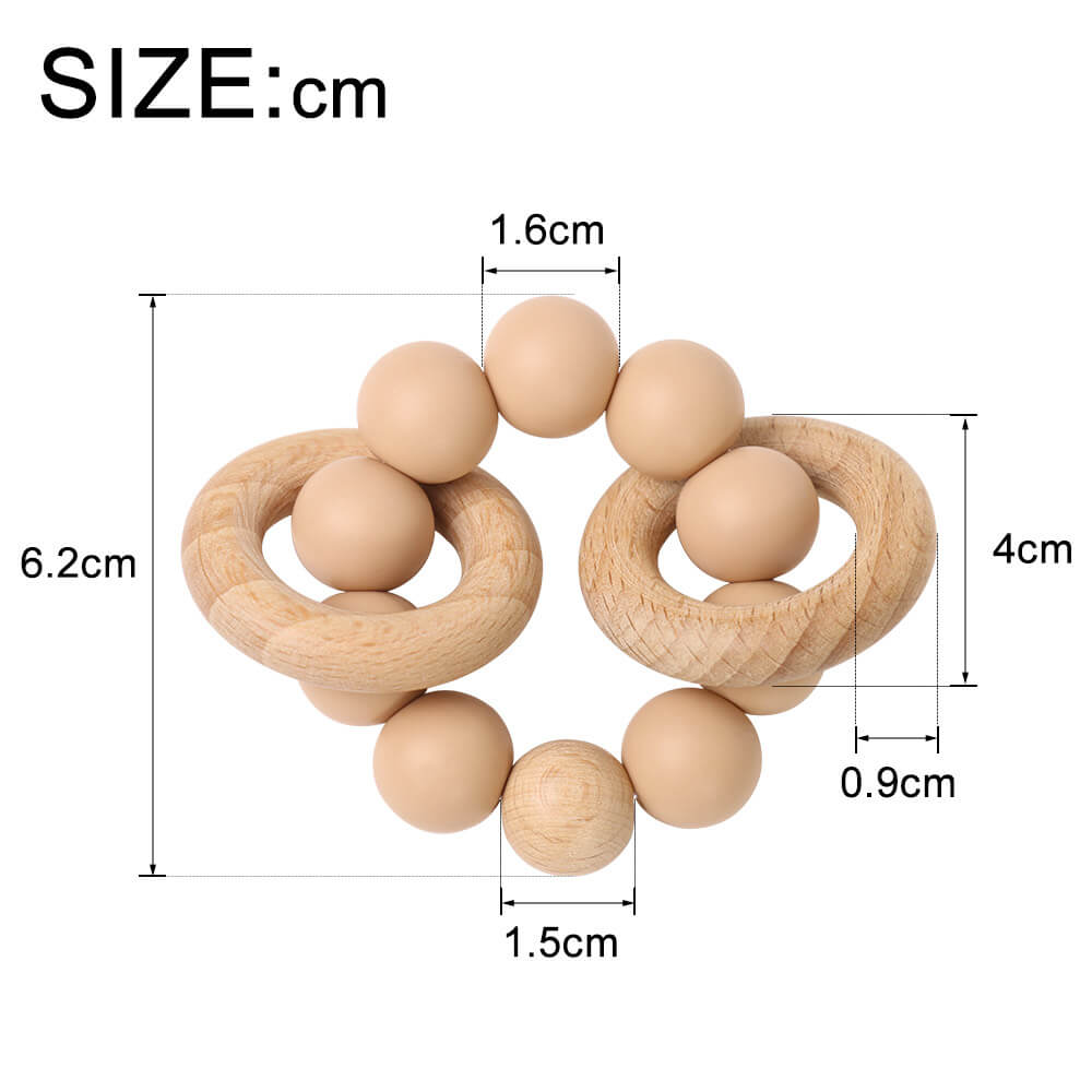 Teething Rattle Ring cinnamon